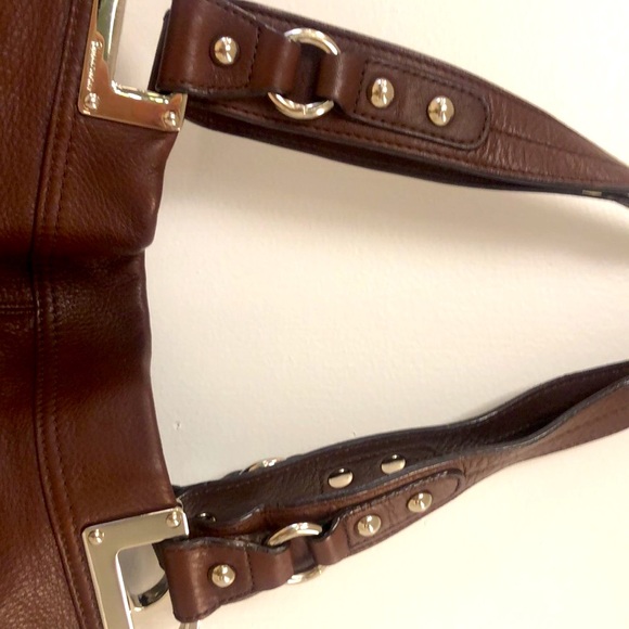 B. Makowsky Monaco Brandy Pebbled Leather Bag - Picture 6 of 12